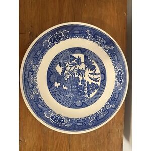 churchill blue willow‎ round Serving Bowl
